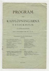 Sportboken - Kapplöpningarna i Stockholm Lindarängen 1918